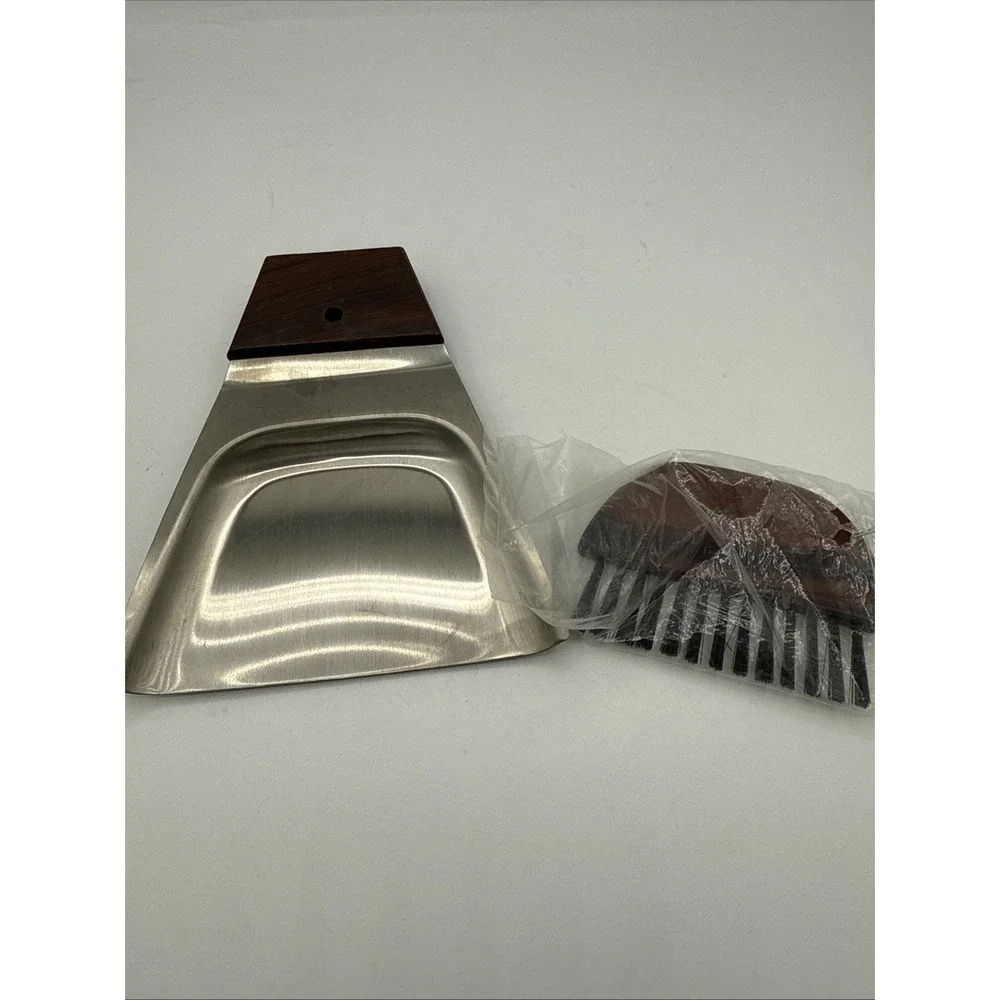 Mini Desktop Broom and Dustpan Set Stainless Steel Magnetic Brush Handle New